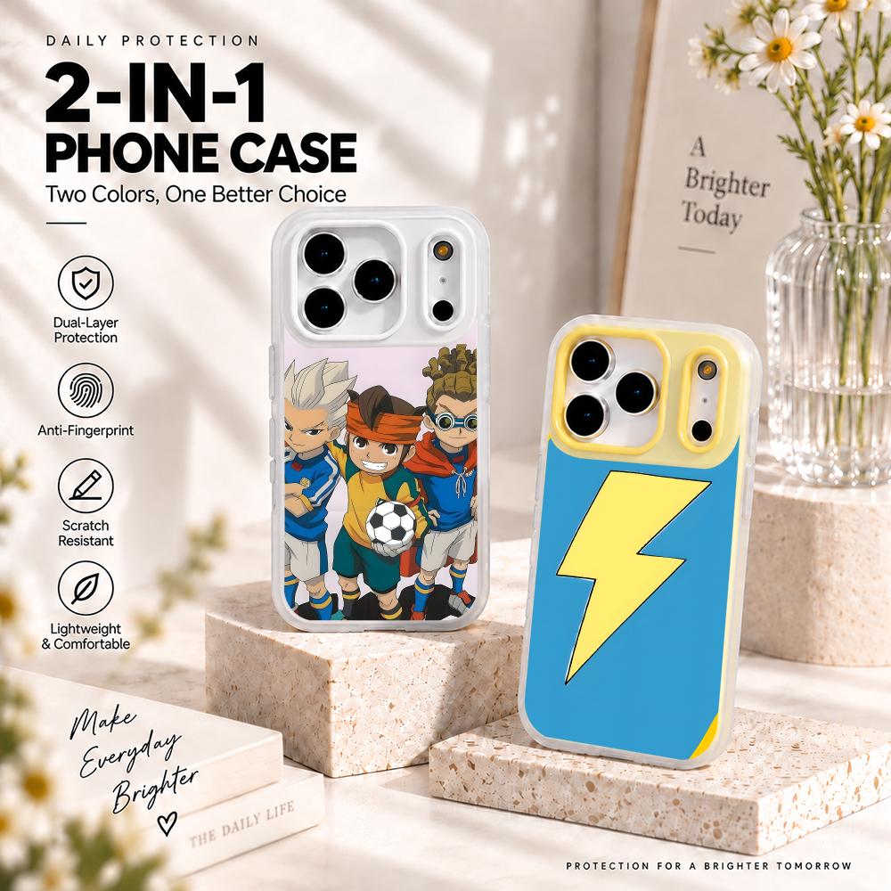Phone Cases For Iphone 16 - เคสโทรศัพท์ Inazuma Eleven แบบ 2-in-1 เคลือบด้าน